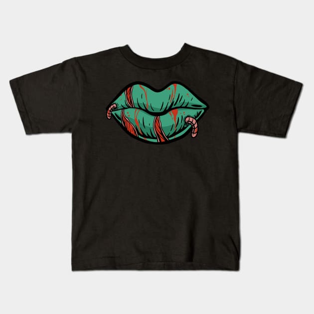 zombie lips Kids T-Shirt by PlasticGhost